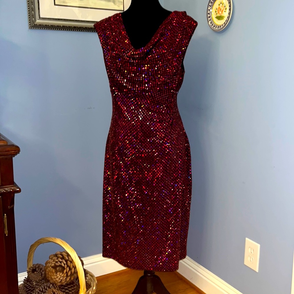Hot Pink and Lavender Shimmer “Sequined” Gown